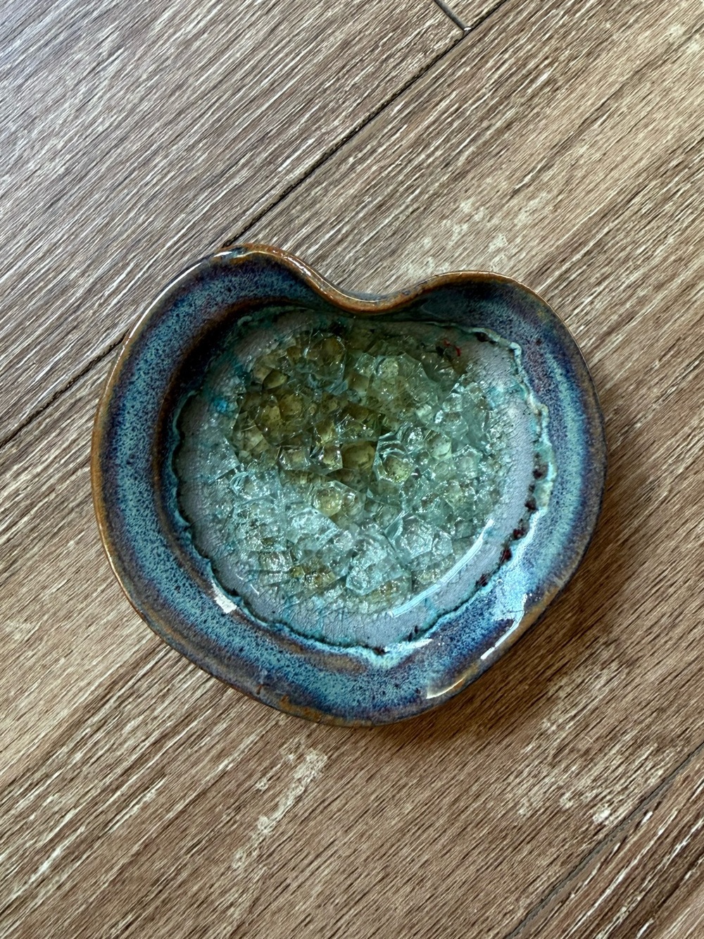 heart shaped geode ring dish